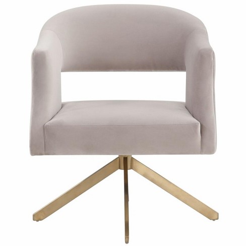 Quartz Swivel Accent Chair Pale Taupe Gold Safavieh