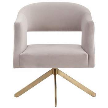 Quartz Swivel Accent Chair - Pale Taupe/Gold - Safavieh.