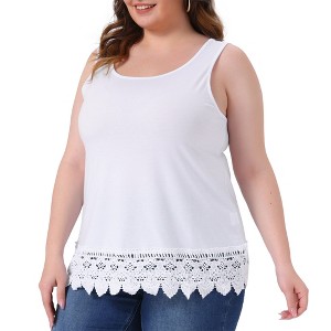 Agnes Orinda Women's Plus Size Swing Lace Flowy Sleeveless Casual Tank Tops - 1 of 4