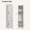 Armoire Wardrobe Closet with 2 Doors,72 in Wooden Wardrobe Cabinet with Hanging Rod, Narrow Tall Clothing Armoire Cabinet for Bedroom, White - 2 of 4