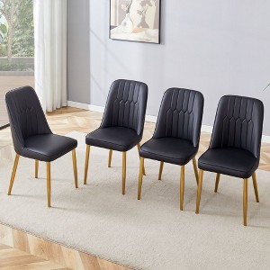Sapphtopaz Modern PU Leather Dining Chairs, Side Chairs Kitchen Chairs with Backrest & Metal Legs for Dining Room, Kitchen - 1 of 4