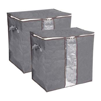 Unique Bargains Storage Bag Comforters Bags Foldable Containers With Handle  & Zipper Pink 2 Pcs : Target