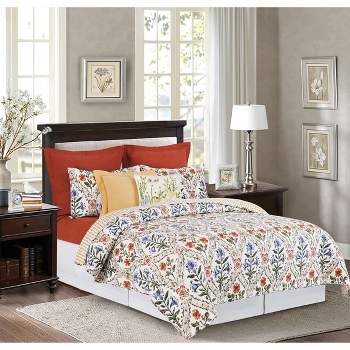 C&F Home Victoria`s Garden Floral Cotton Quilt Set  - Reversible and Machine Washable
