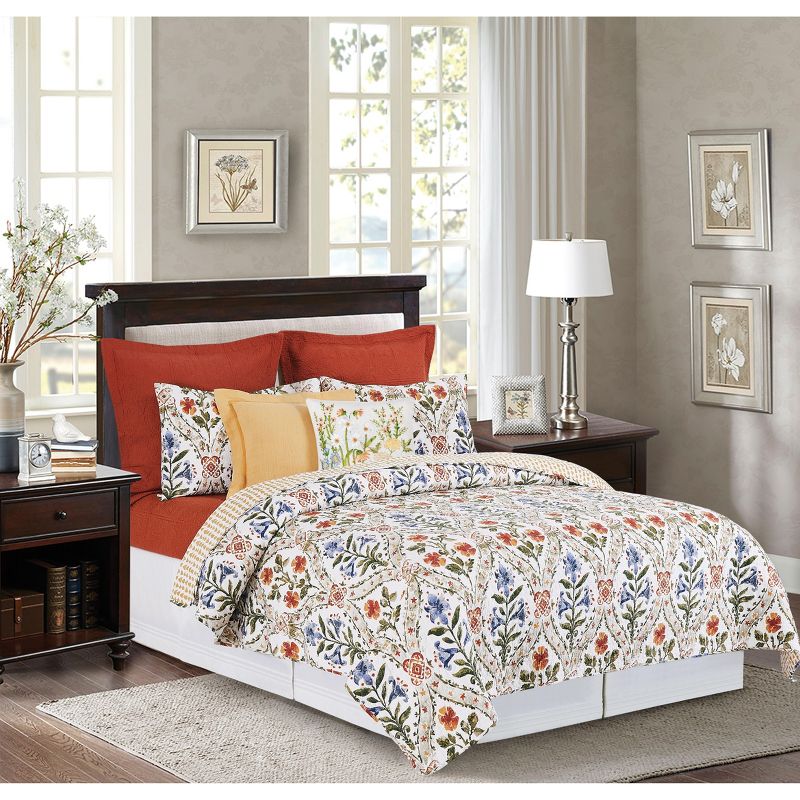 C&F Home Victoria`s Garden Floral Cotton Quilt Set  - Reversible and Machine Washable, 1 of 10