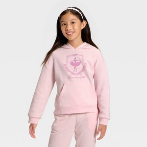 Girls' Fleece Hooded Pullover Sweatshirt - Cat & Jack™ - 1 of 4