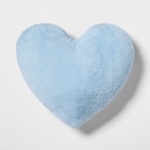Heart Faux Fur & Velvet Throw Pillow Blue - Pillowfort