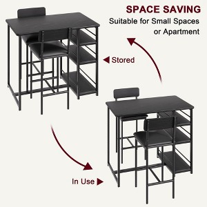 Dining Table Set for 2, Counter Height Kitchen Table and Chairs, Bar Table Set with 2 Upholstered Bar Stools - 1 of 4