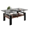 VYNXARIA Rectangle Coffee Table, Tempered Glass Tabletop with MDF Layer, Modern Table for Living Room - 3 of 4