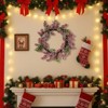 SEVOBAL Wreaths Christmas Pinecone Wreath 18x18x4.5" Timeless Red Frosted Wall Wall Hanging Berry Holiday Decor Christmas Wreath, Pink, 18"*18"*4.5" - 4 of 4