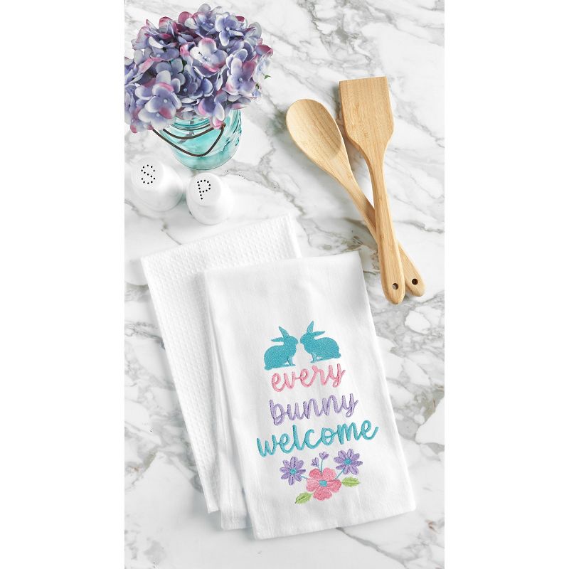 C&F Home Every Bunny Welcome Embroidered Cotton Flour Sack Kitchen Towel, 2 of 5