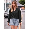 Coolmee Women's Boho Long Sleeve Shirts Dressy Casual V Neck Fall Fashion Flowy Blouses - 2 of 4