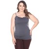 Women's Plus Size Lace Trim Tank Top - One Size Fits Most Plus - White Mark - 2 of 3