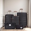 Vynxaria 5-Piece Black PP Hardshell Luggage Set 20/24/28" Suitcases Travel Bag Toiletry Pouch TSA Lock - 2 of 4