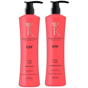 CHI Royal Treatment Curl Care Shampoo & Conditioner (32 oz XXL LITER DUO SET KIT) Curly Hair Gentle Cleansing | Frizz Control - 1 of 4