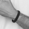 Black Bow Jewelry 12.3mm Black Plated Stainless Steel, Leather & Wire Bracelet, 8.25 In - 3 of 4