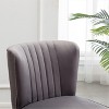 Okak Velvet Modern Accent Chair with Comfy Upholstery Deep Cushions Elegant Armchair with Solid Wood Legs for Living Room Reading Room - 2 of 4