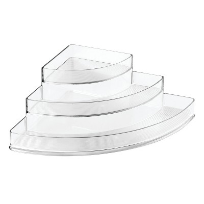iDesign Corner Spice Rack Organizer for Cabinets - Clear
