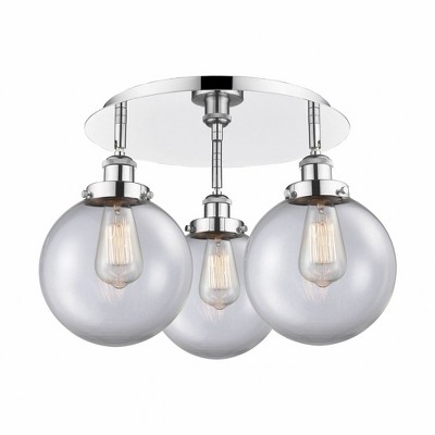 Canton - 3 Light Flush Mount In Art Deco Style-11.88 Inches Tall and 19.75 Inches Wide