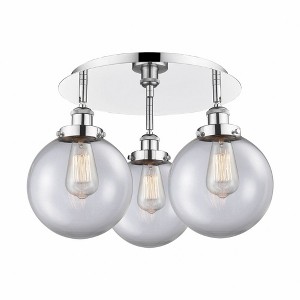 Canton - 3 Light Flush Mount In Art Deco Style-11.88 Inches Tall and 19.75 Inches Wide - 1 of 1