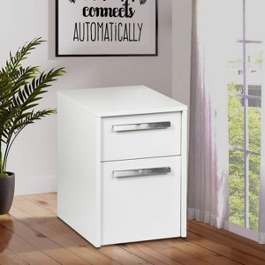 Saint Birch Miami Wood Grain 2-Drawer Mobile File Cabinet, White - 1 of 4