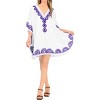 LA LEELA Women's House Daily Routine Evening Wear Vacation Casual Dailywear Plus Size Holidaysuit Cover Ups for Women 2X-3X White, Solid - 2 of 4