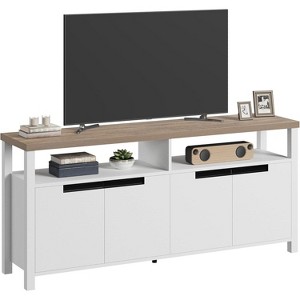 Acekool 63" TV Stand for TVs up to 70", Farmhouse Media Console with Storage Cabinets and Adjustable Shelves, Entertainment Center - 1 of 4