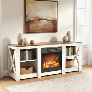 Karl Home TV Stands & Entertainment Centers  For Tvs Up To 70'' Farmhouse with 18'' Fireplace - 1 of 4