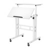 Small Standing Desk Adjustable Height, Mobile Stand Up Desk with Tilting Tabletop & Lockable Wheels, Portable Rolling Laptop Desk for Home - 3 of 4