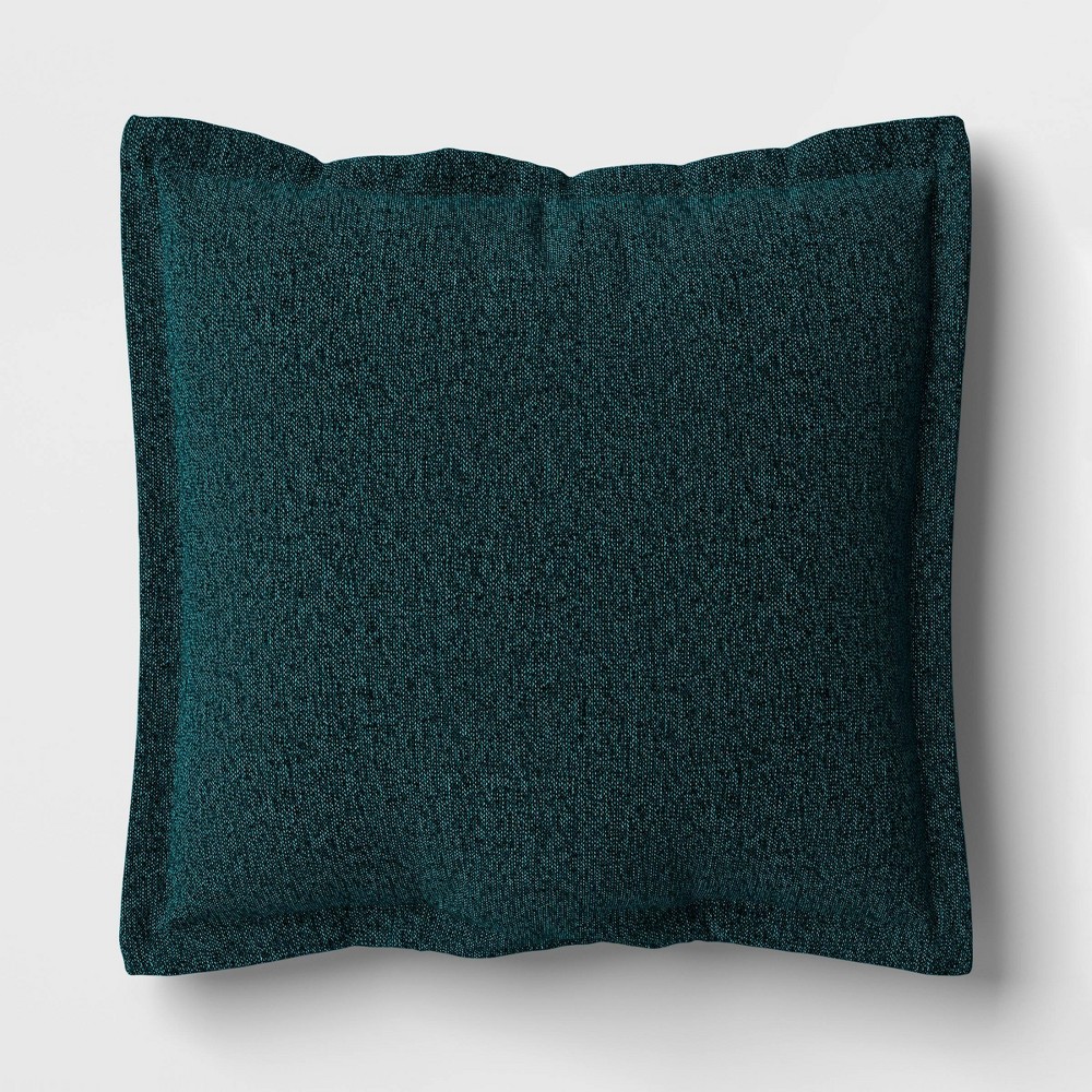 Photos - Pillow 24"x26" Marled Woven Outdoor Deep Seat Back Cushion Teal Blue - Threshold™