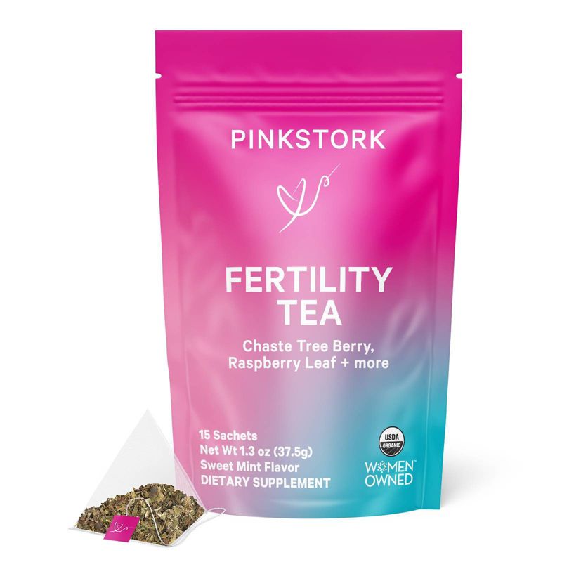 Pink Stork Fertility Tea - Sweet Mint - Caffeine Free Conception Aid &#8211; 15 ct, 1 of 11