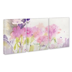 Trademark Fine Art -Sheila Golden 'Garden Pink Impressions' Art Set - 1 of 3