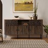 LuxenHome Dark Oak Manufactured Wood with Basket Weave 3-Door and 2-Sliding Door Sideboard Cabinet - 2 of 4