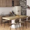 Famapy Home Wood Extendable Dining Table Black Base - 2 of 4