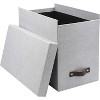 Bigso John Desktop File Box - Storage Solution and Document Organizer for Paperwork - Hanging File Box with Lid - 7.4 in x 13 in x 10.4 in - Ash - 4 of 4