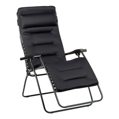 Lafuma R-Clip Alloy Steel Relaxation Patio and Poolside Zero Gravity Outdoor Foldable Lounge Recliner with Removable Canvas, Acier