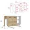 Kitchen Island with Two External Shelves and Double Door Cabinets - 3 of 4