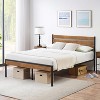 Queen Size Bed Frame with Wood Headboard, Strong Metal Support, Under-Bed Storage, Noise-Reducing Design, No Box Spring Needed - 4 of 4