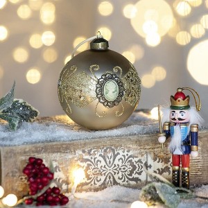 YOOCOZZ Unique Household Christmas Decor, Party Accessories-Set of 6, 3.9"  Xmas Ball Ornaments, Glass Decorative Hanging Ball Xmas Tree Ornaments - 1 of 4