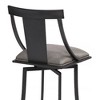 30" Brisbane Faux Leather Metal Counter Height Barstool Gray/Black - Armen Living: Swivel, Upholstered, Kitchen Stool with Back - 4 of 4