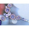 Anna-Kaci Women's Statement Necklace and Earring Set with Blue and Purple Crystal Accents, Silver Tone, Adjustable Chain, Vibrant Design - Purple - 4 of 4
