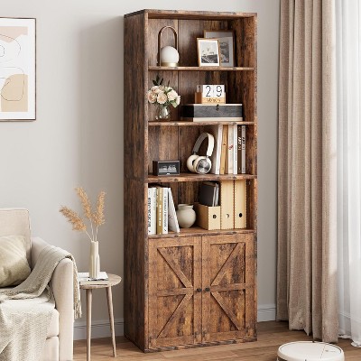 71'' Tall Farmhouse Bookcases Wooden 6 Tier Bookshelf with Drawer, Tall Narrow Bookcase with Shelves