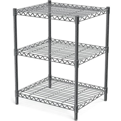 3 Tier Grey Storage Racks and Shelving - Heavy Steel Material Pantry Shelves - Adjustable Storage Shelf Metal Storage Rack