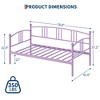 Twin Day Bed with Trundle Bed, Metal Daybed and Twin Trundle Bed with Steel Slat Support Sofa Bed for Kids Teens Adults, Living Room, Guest Room - 4 of 4