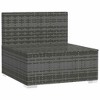 Patio Middle Sofa with Cushions Gray Poly Rattan vidaXL - 3 of 4