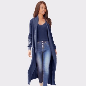 Women's Long Knit Cardigan - LASCANA - 1 of 4