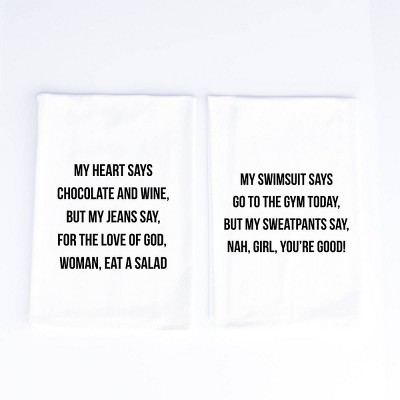 2pk Cotton Chocolate and Wine Kitchen Towels - Wildwood Landing