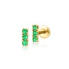 Pure Collection by Ross-Simons Emerald Bar Flat-Back Stud Earrings in 14kt Yellow Gold - 3 of 4