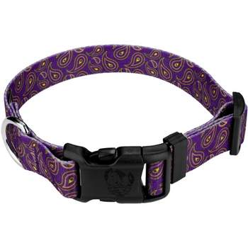 Country Brook Design Deluxe Purple Paisley Dog Collar - Made in The U.S.A.