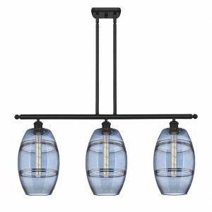 Vaz - 3 Light Stem Hung Island In Industrial Style-10.38 Inches Tall and 36 Inches Wide - 1 of 1