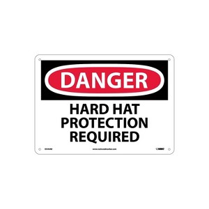 National Marker Danger Hard Hat Protection Required 10X14 .040 Aluminum D544AB - 1 of 1